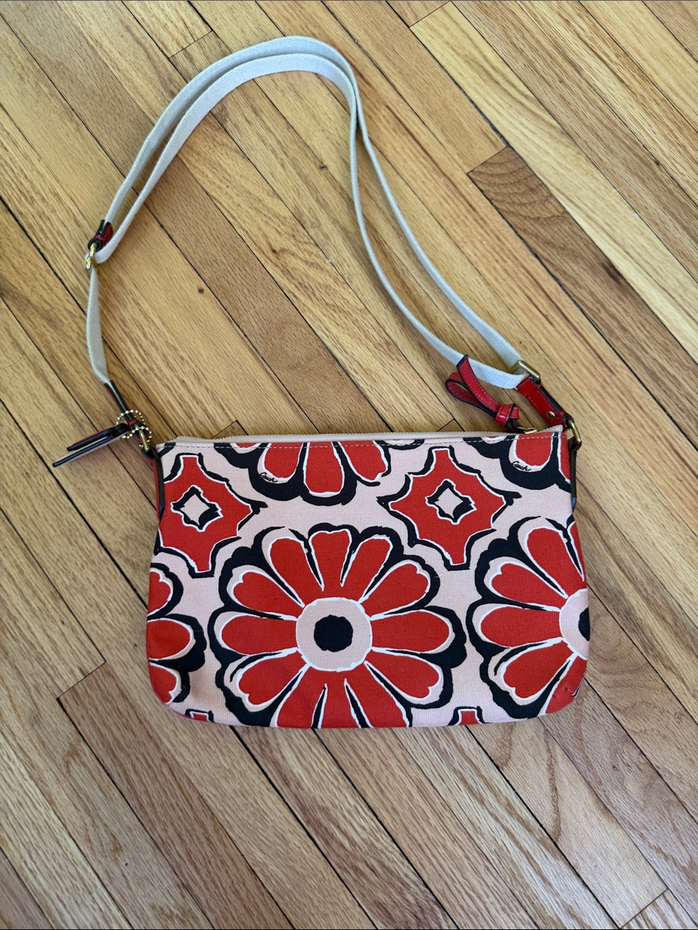 Coach Poppy Canvas Crossbody Purse - Picture 2 of 5